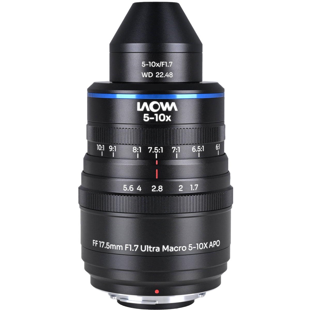 Lente Venus Optics Laowa Aksen 17.5mm f/1.7 5-10x Ultra Macro APO - vista lateral