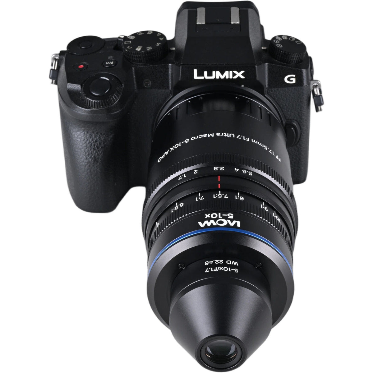 Lente Venus Optics Laowa Aksen 17.5mm f/1.7 5-10x Ultra Macro APO - puertos y conexiones