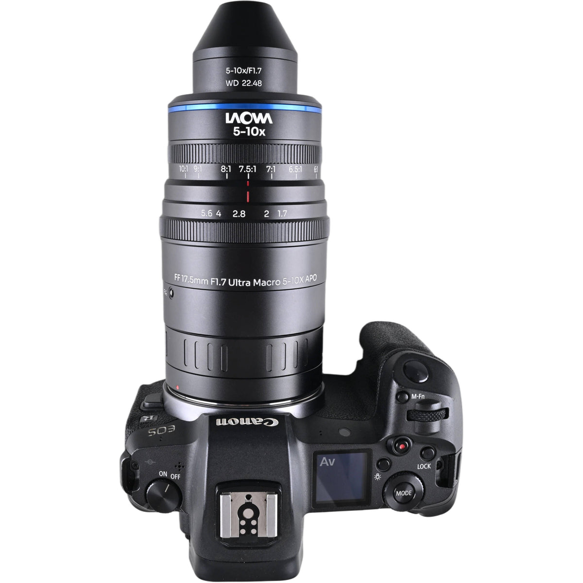 Lente Venus Optics Laowa Aksen 17.5mm f/1.7 5-10x Ultra Macro APO - en uso