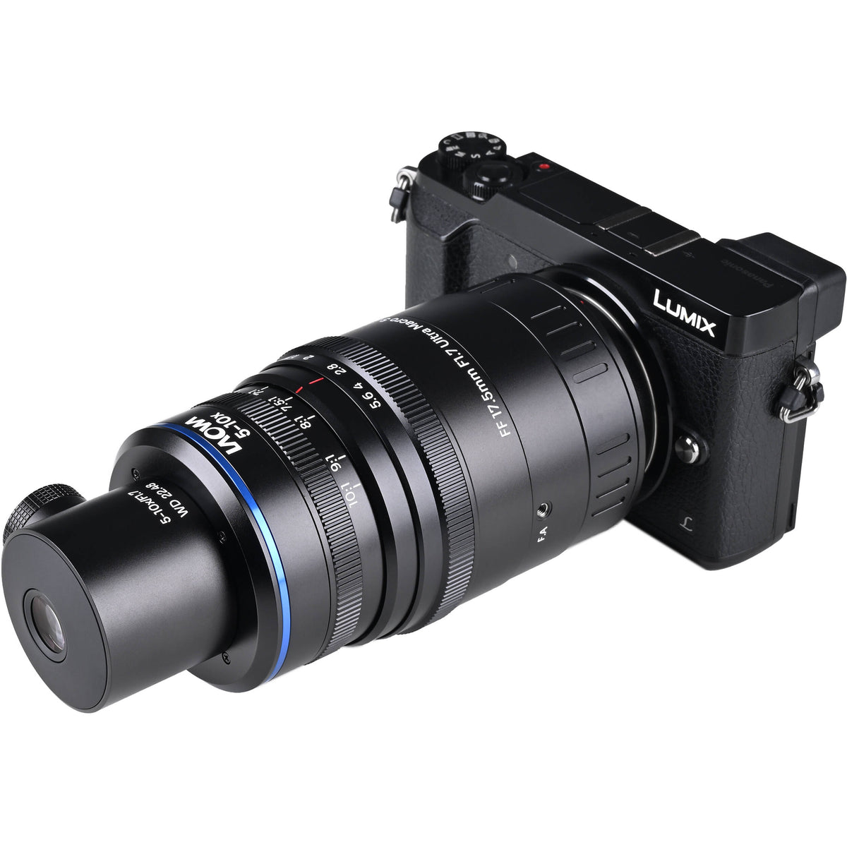 Lente Venus Optics Laowa Aksen 17.5mm f/1.7 5-10x Ultra Macro APO con Coaxial Illumination - contenido de la caja