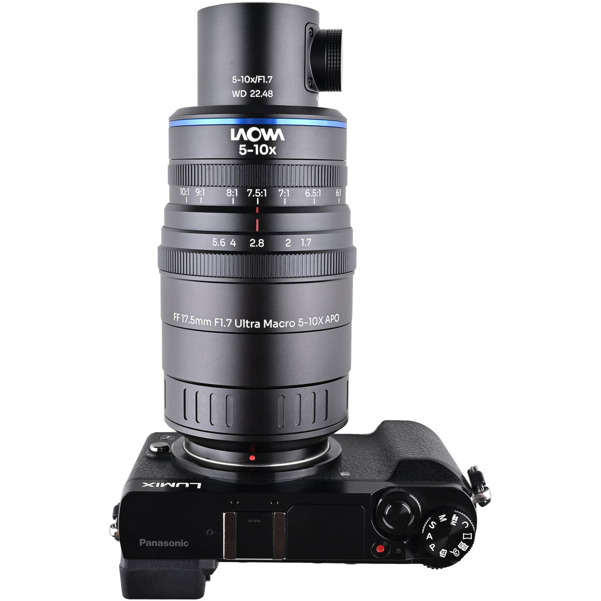 Lente Venus Optics Laowa Aksen 17.5mm f/1.7 5-10x Ultra Macro APO con Coaxial Illumination - en uso
