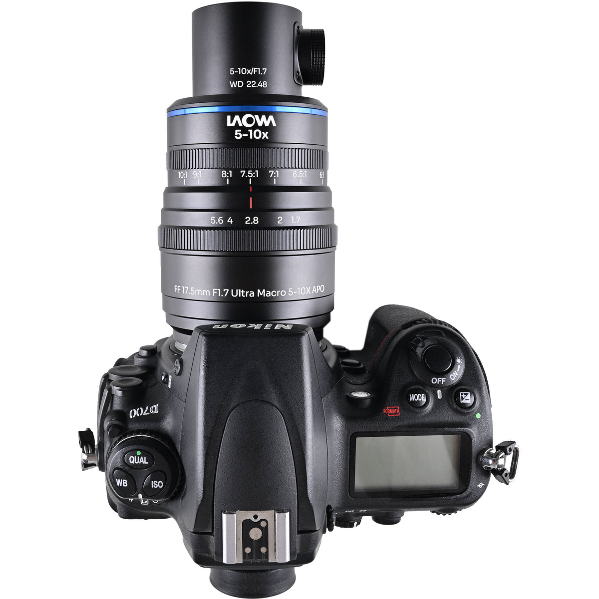 Lente Venus Optics Laowa Aksen 17.5mm f/1.7 5-10x Ultra Macro APO con Coaxial Illumination - en uso