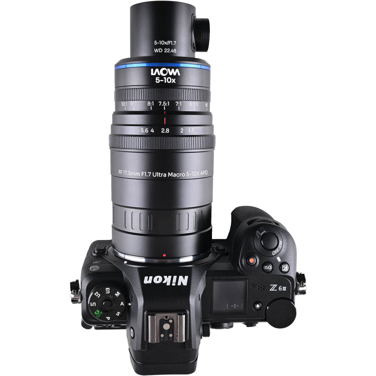 Lente Venus Optics Laowa Aksen 17.5mm f/1.7 5-10x Ultra Macro APO con Coaxial Illumination - en uso