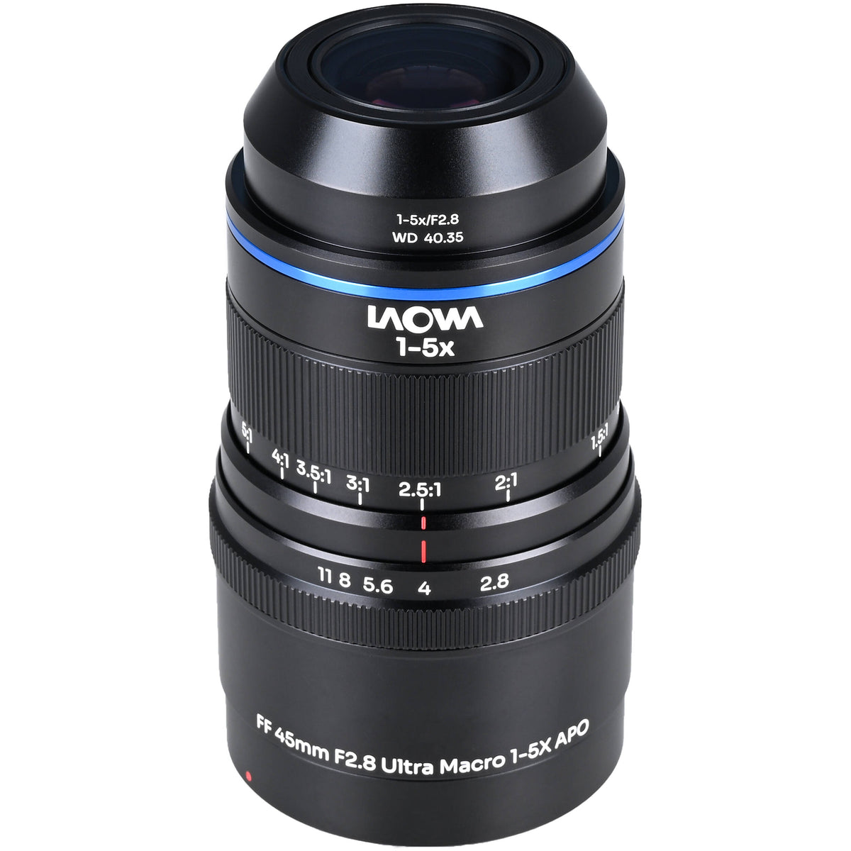 Lente Venus Optics Laowa Aksen 45mm f/2.8 1-5x Ultra Macro APO - vista principal
