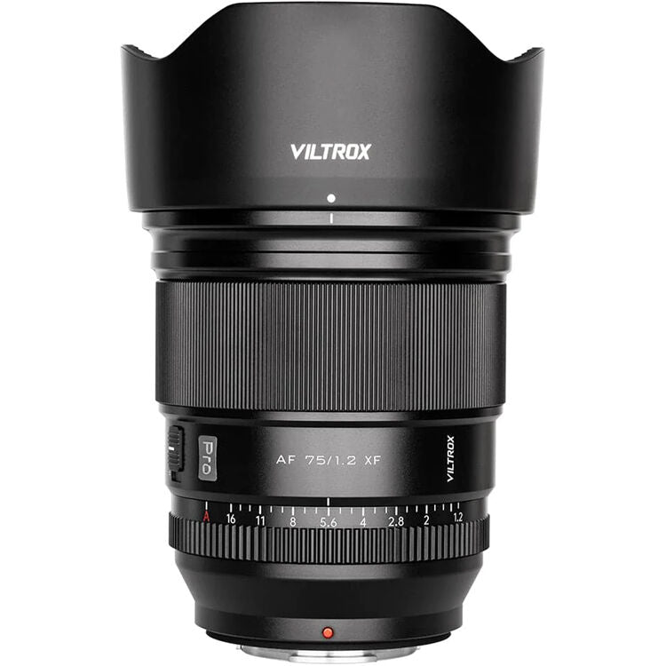 Lente Viltrox 75mm f/1.2 AF - vista frontal