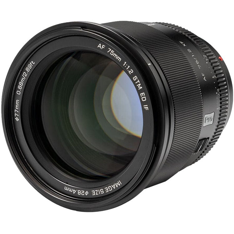 Lente Viltrox 75mm f/1.2 AF - vista lateral