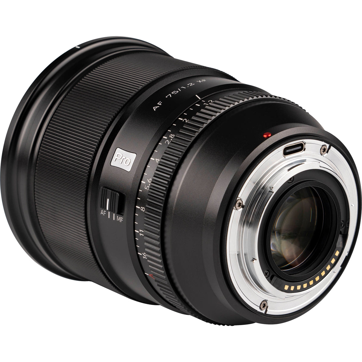 Lente Viltrox 75mm f/1.2 AF - puertos y conexiones
