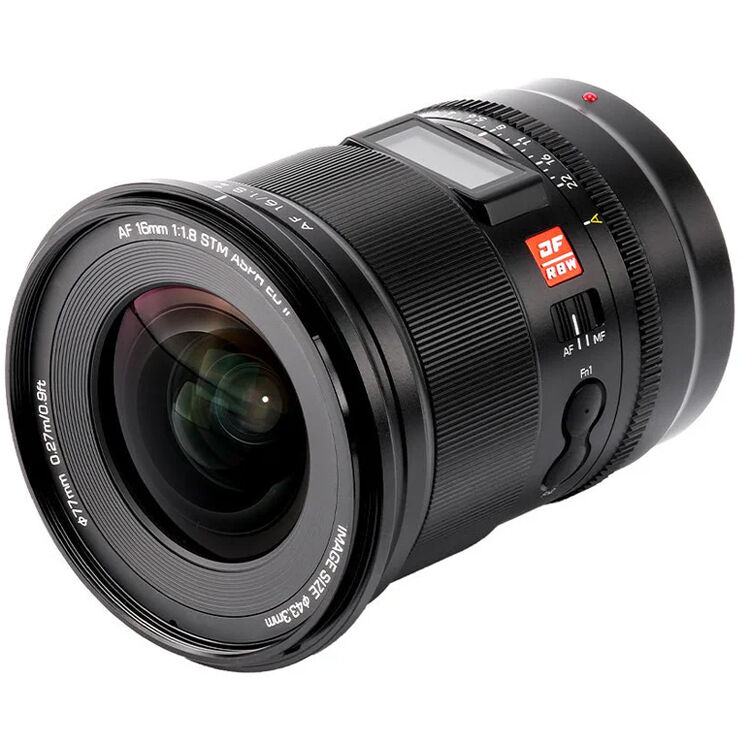 Lente Viltrox AF 16mm f/1.8 - vista frontal