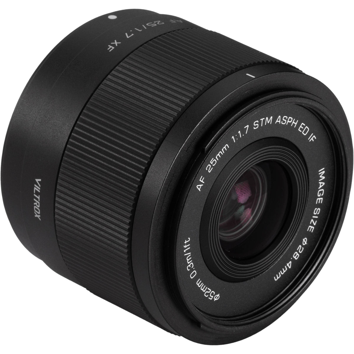 Lente Viltrox AF 25mm f/1.7 Air XF - vista lateral
