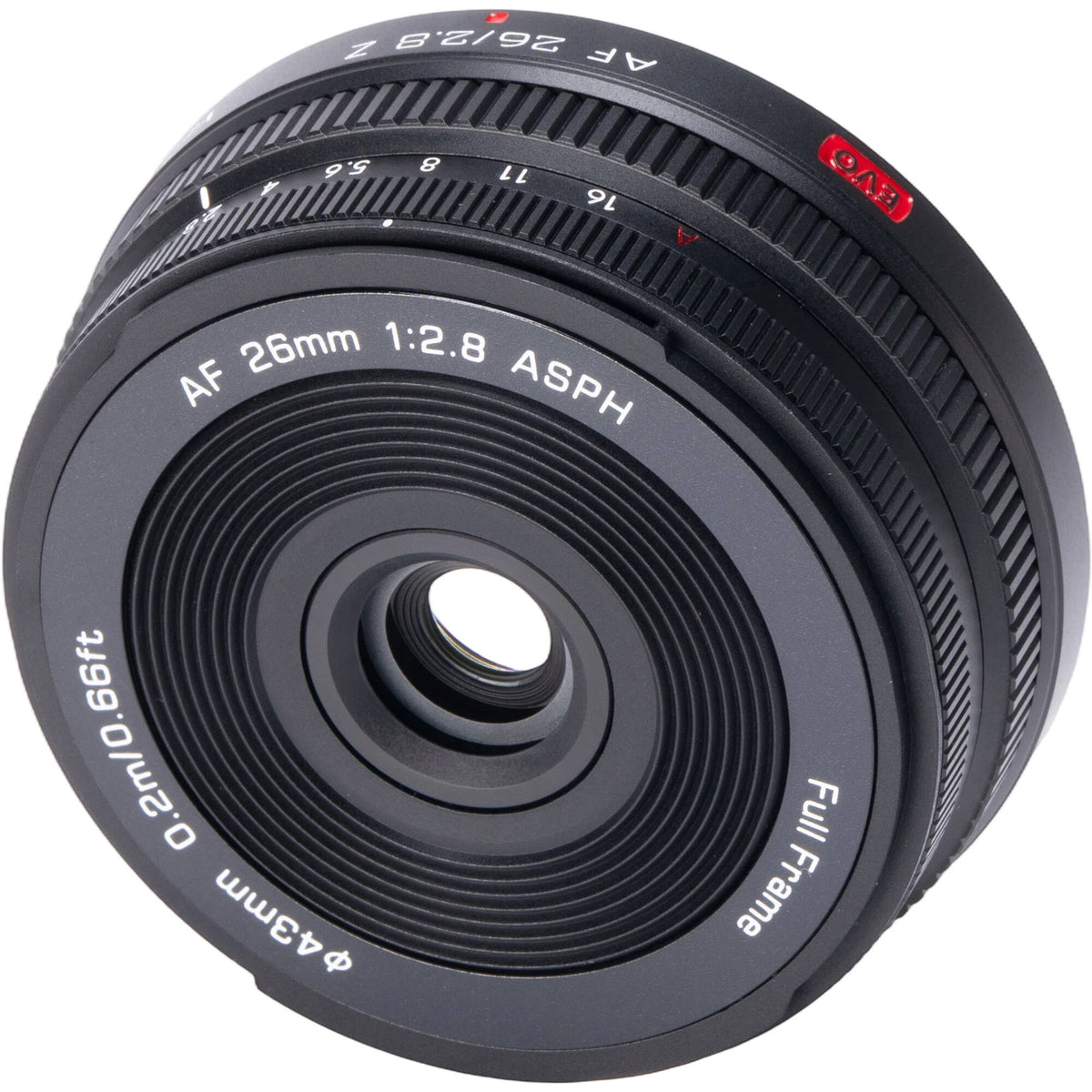 Lente Viltrox AF 26mm f/2.8 EVO - vista trasera