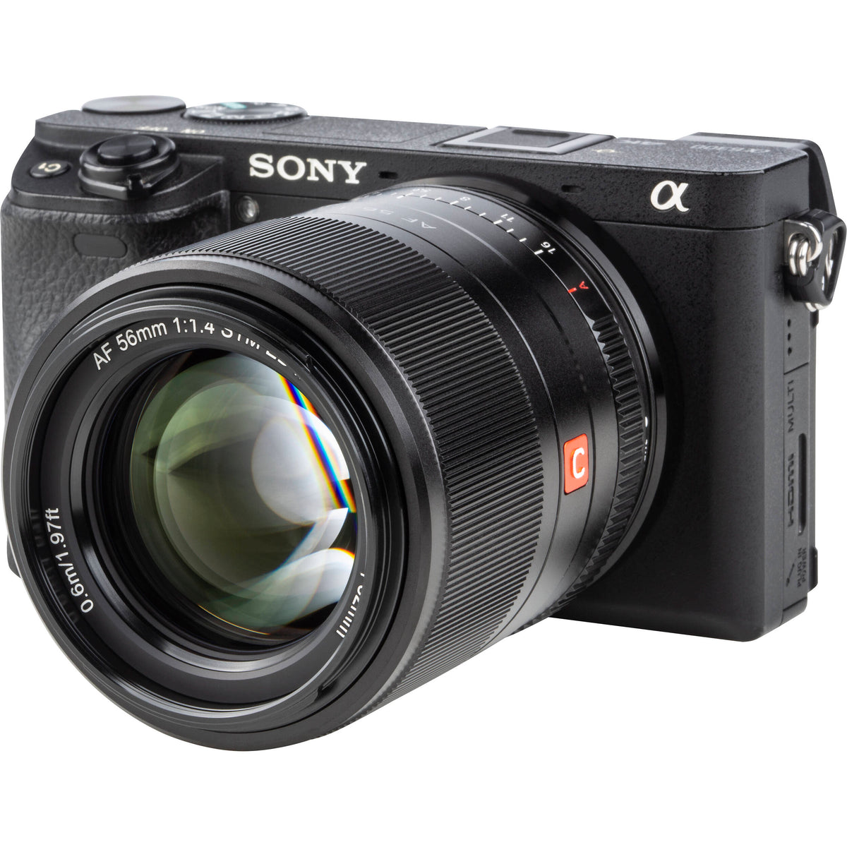 Lente Viltrox AF 56mm f/1.4 E (Negro) - contenido de la caja