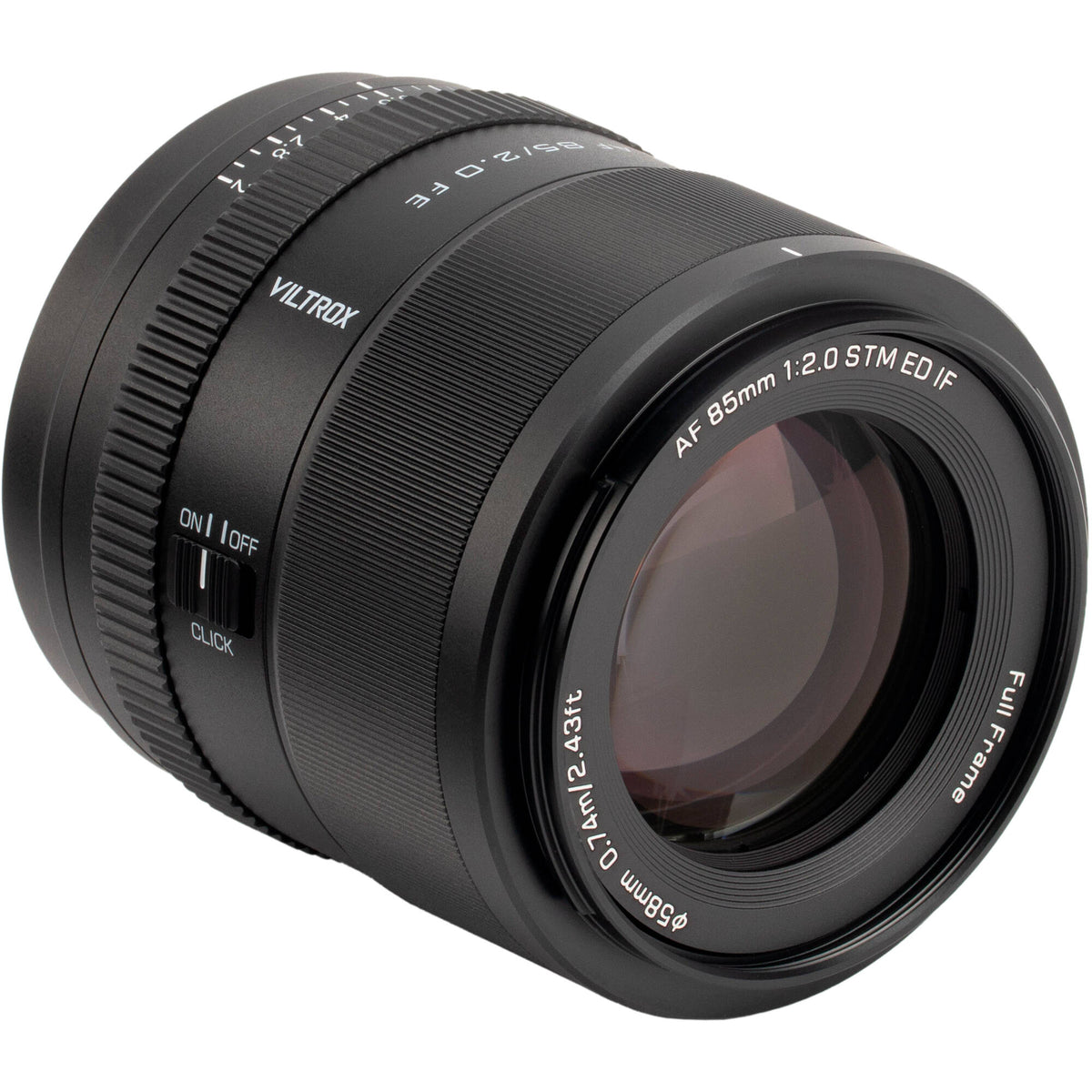 Lente Viltrox AF 85mm f/2 EVO FE - vista lateral