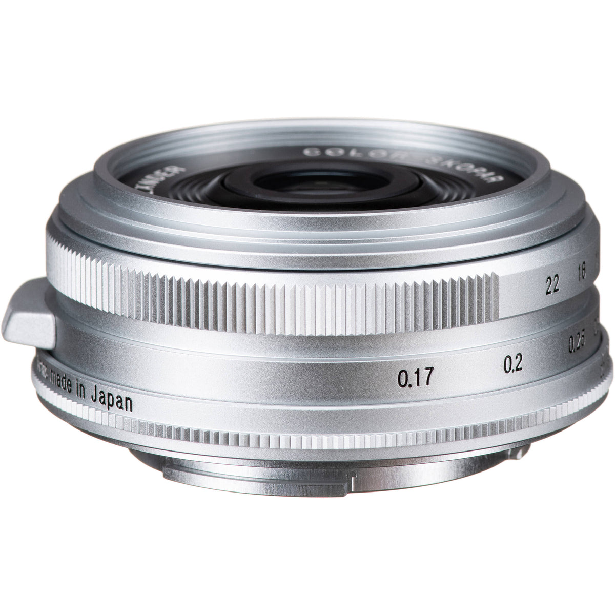 Lente Voigtlander 18mm f/2.8 Color-Skopar (Plateado) - vista trasera