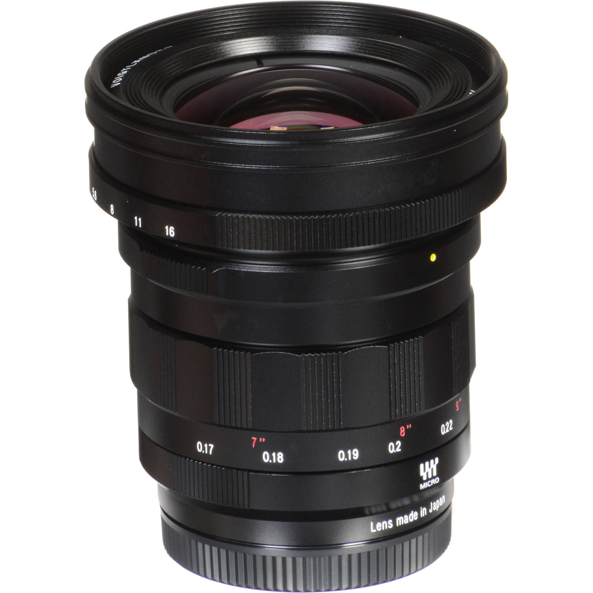 Lente Voigtlander Nokton 10.5mm f/0.95 - vista lateral