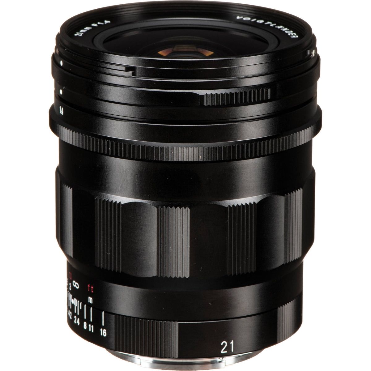 Lente Voigtlander Nokton 21mm f/1.4 Aspherical - vista frontal