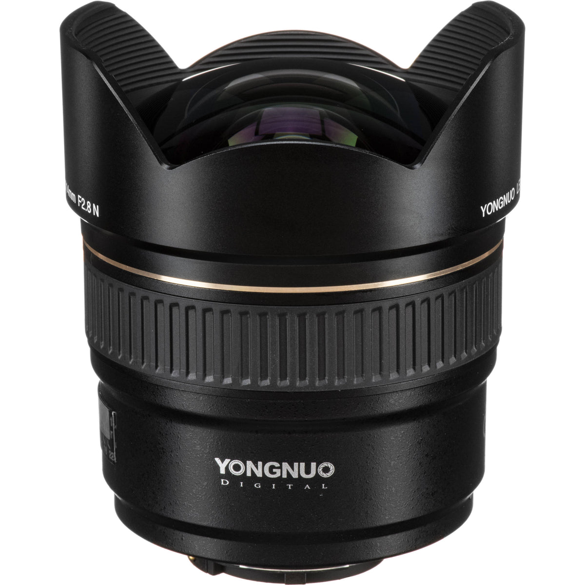 Lente Yongnuo YN 14mm f/2.8N - vista frontal