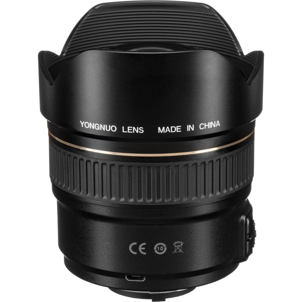 Lente Yongnuo YN 14mm f/2.8N - vista trasera