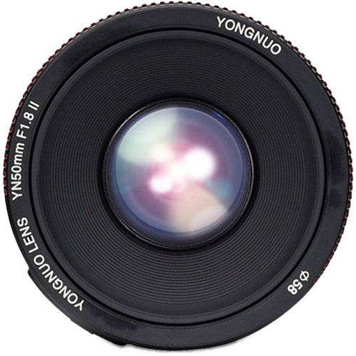 Lente Yongnuo YN 50mm f/1.8 II (Negro) - vista frontal