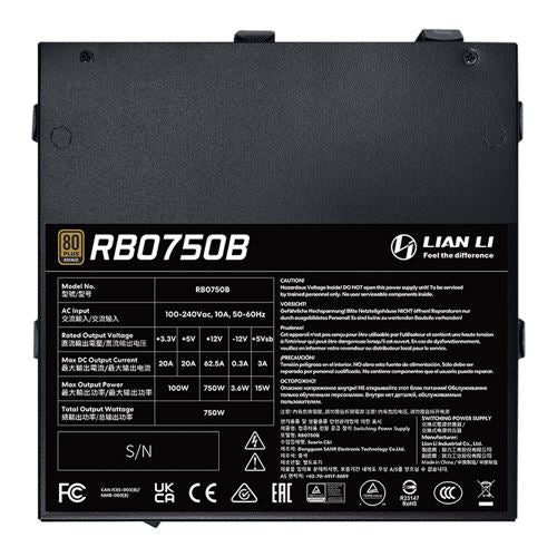 Fuente de Poder Lian Li RB750 750W 80 PLUS Bronze ATX No Modular ATX 3.1