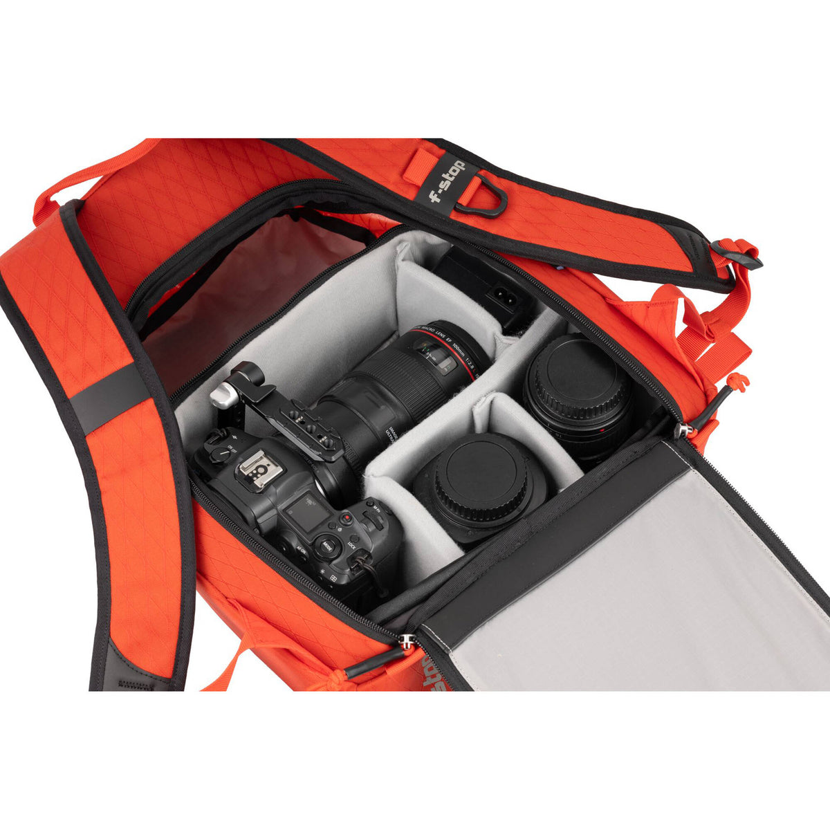 Mochila f-stop Rju Air 18L con Chico Shallow ICU (Rojo Magma) - contenido de la caja
