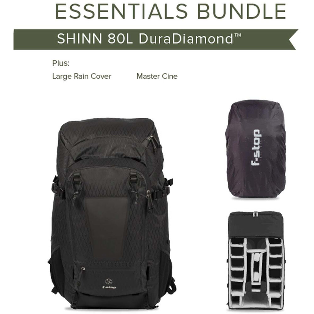 Mochila f-stop Shinn DuraDiamond Expedition 80L Bundle (Negro Anthracite) - vista frontal