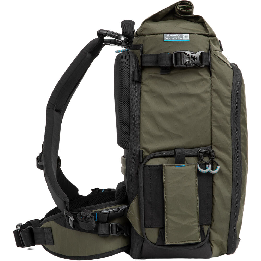 Mochila Gura Gear Kiboko City Commuter Pro (Verde, 26L+) - vista lateral
