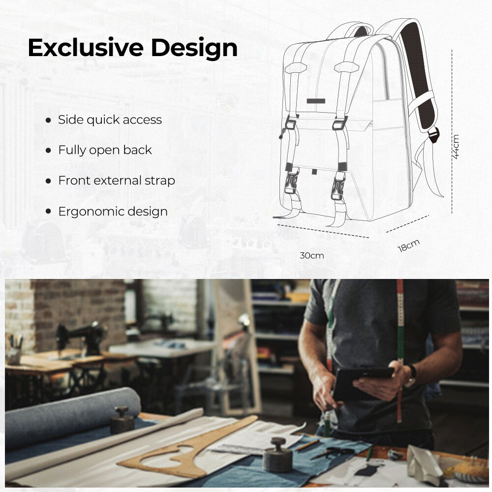 Mochila K&F Concept Beta (Negro, 20L) (KF13.087AV6) - vista lateral