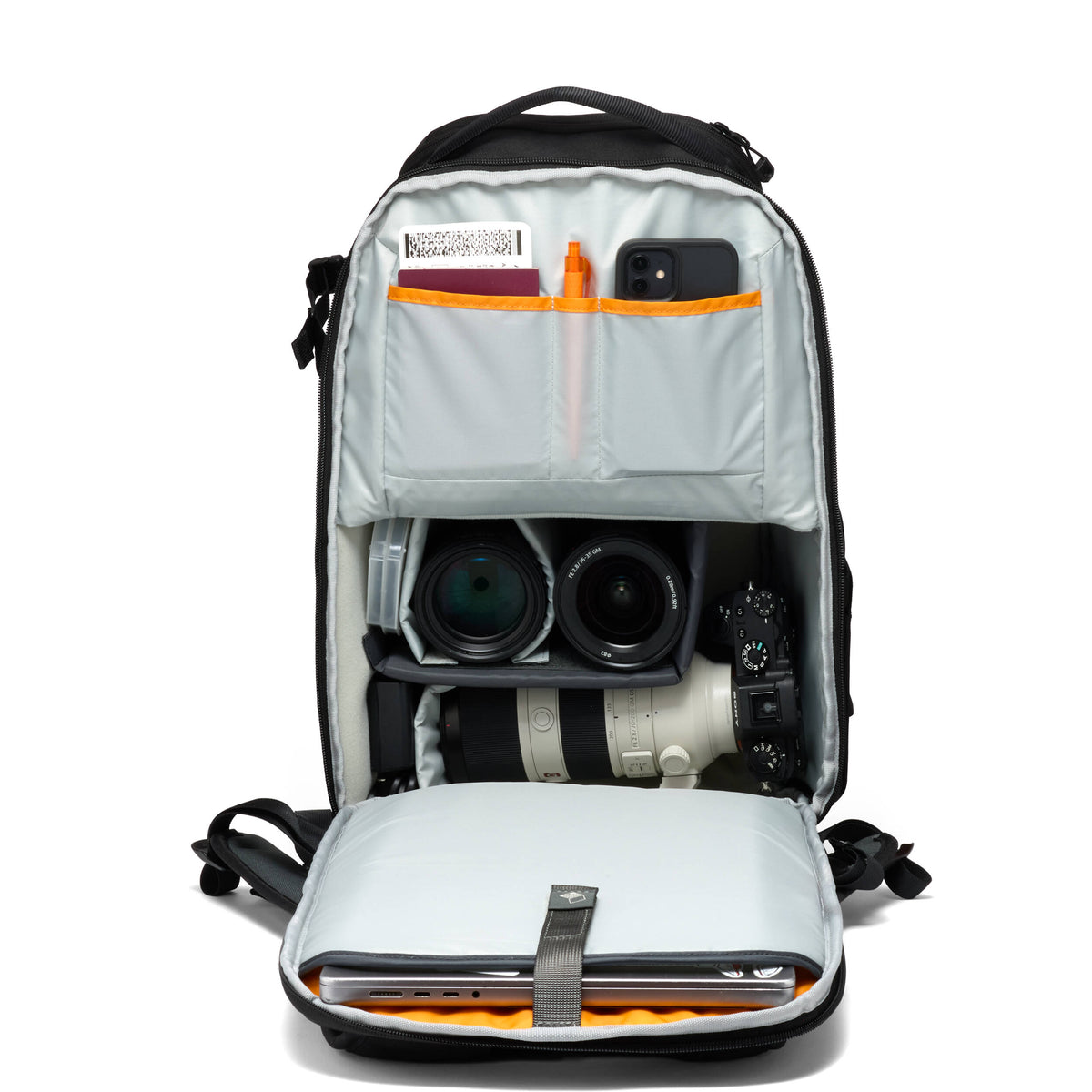 Mochila Lowepro FastPack BP 250 AW IV (22L, Negro) - vista frontal