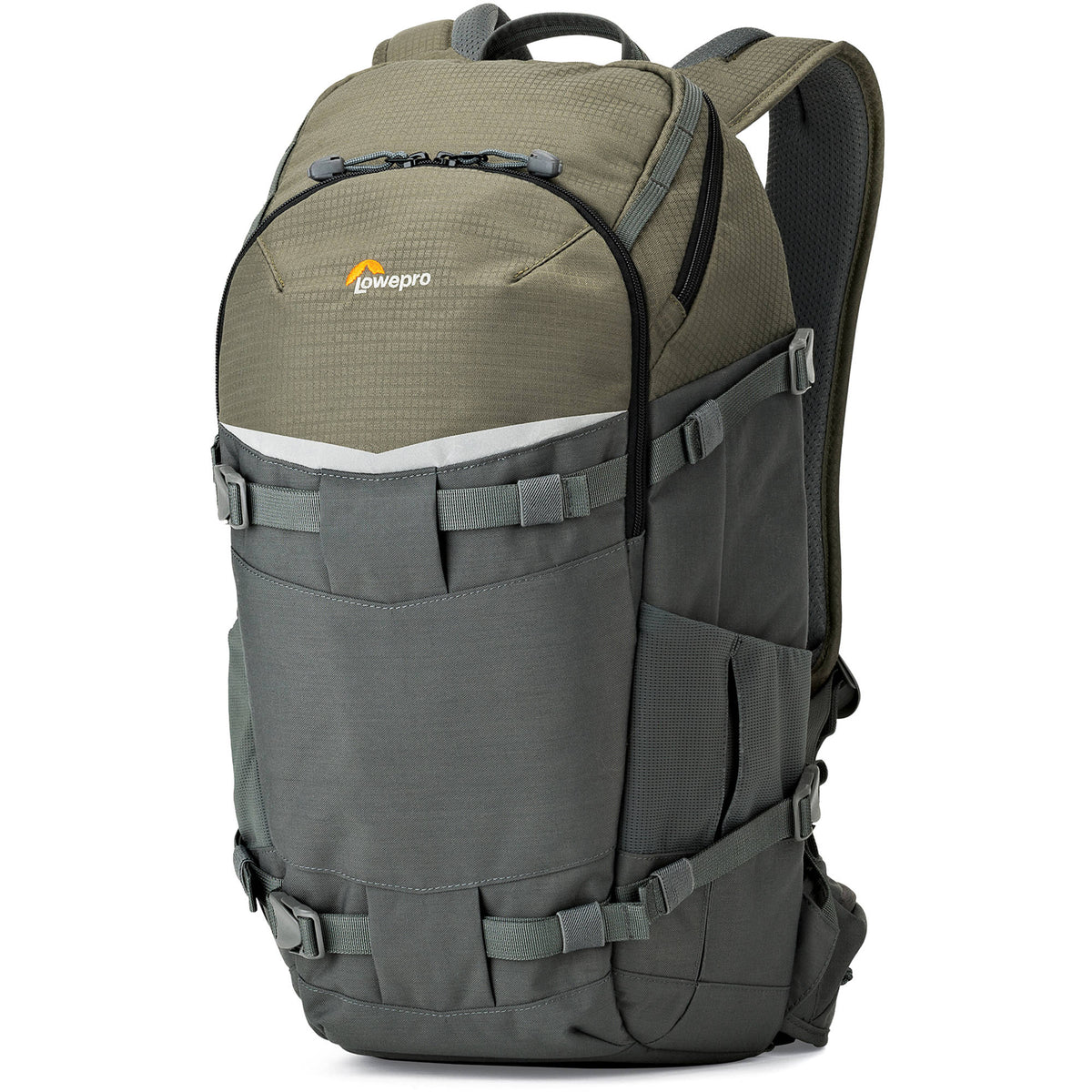 Mochila Lowepro Flipside Trek BP 350 AW (Gris/Dark Verde) - vista frontal