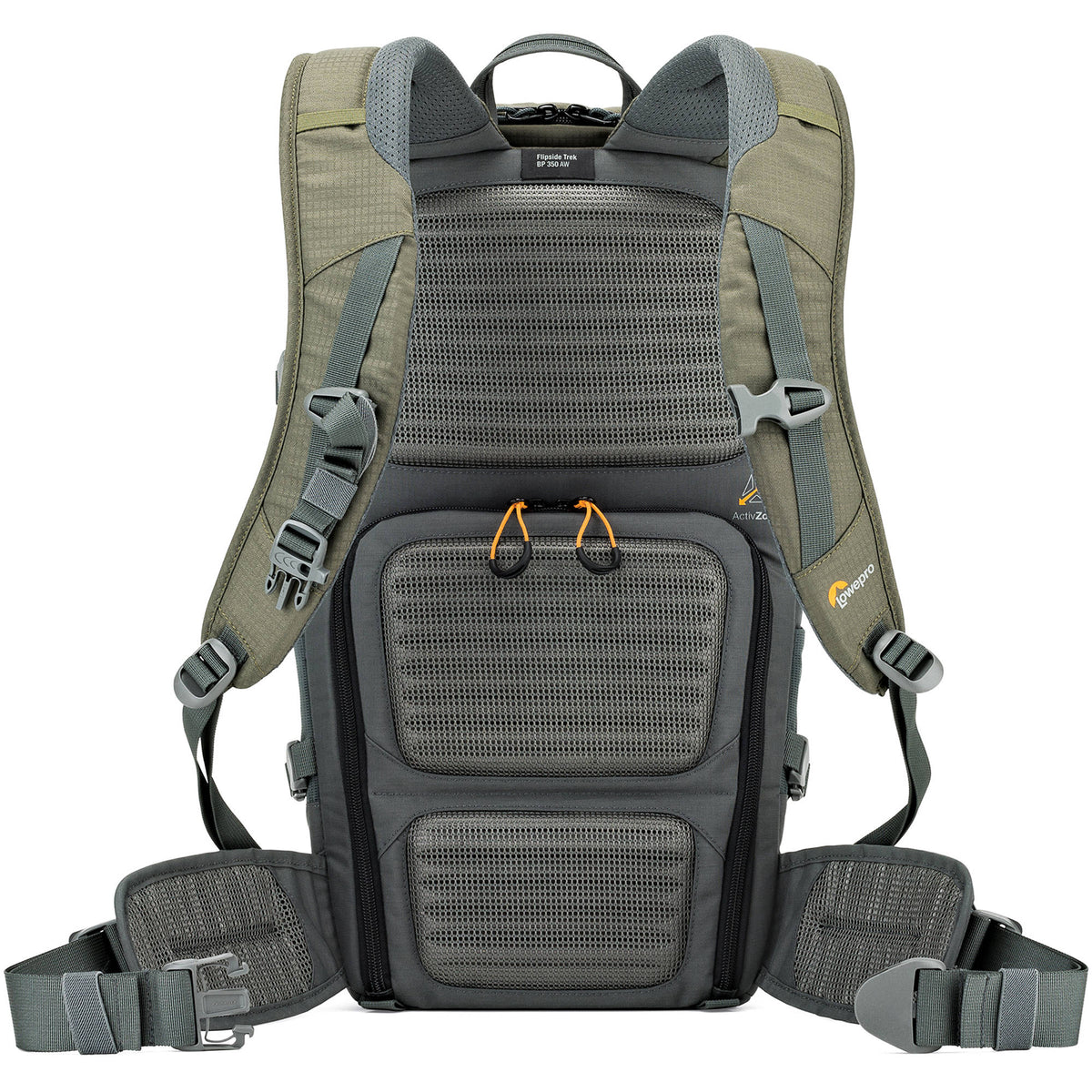 Mochila Lowepro Flipside Trek BP 350 AW (Gris/Dark Verde) - vista lateral