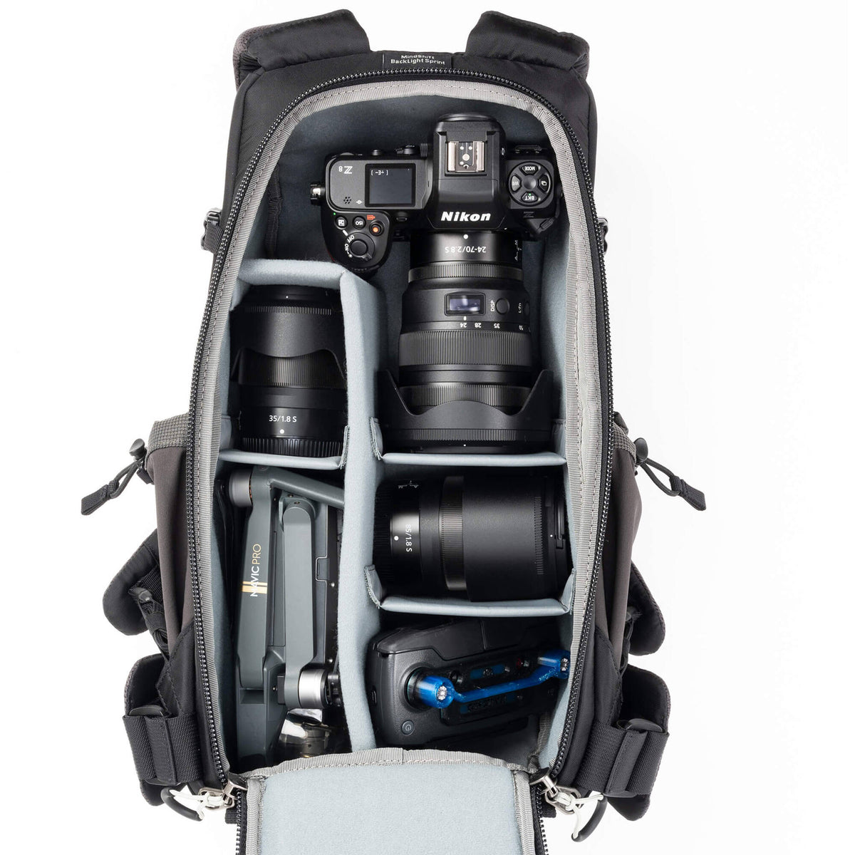 Mochila MindShift Gear Backlight Sprint (Slate Negro, 15L) - vista lateral