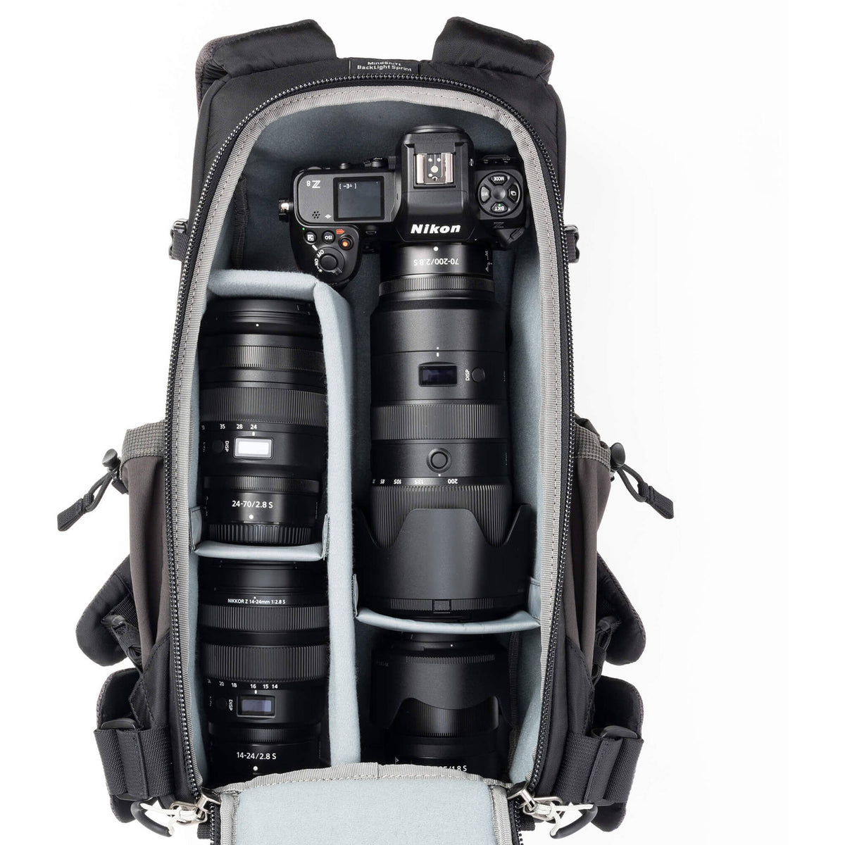 Mochila MindShift Gear Backlight Sprint (Slate Negro, 15L) - puertos y conexiones