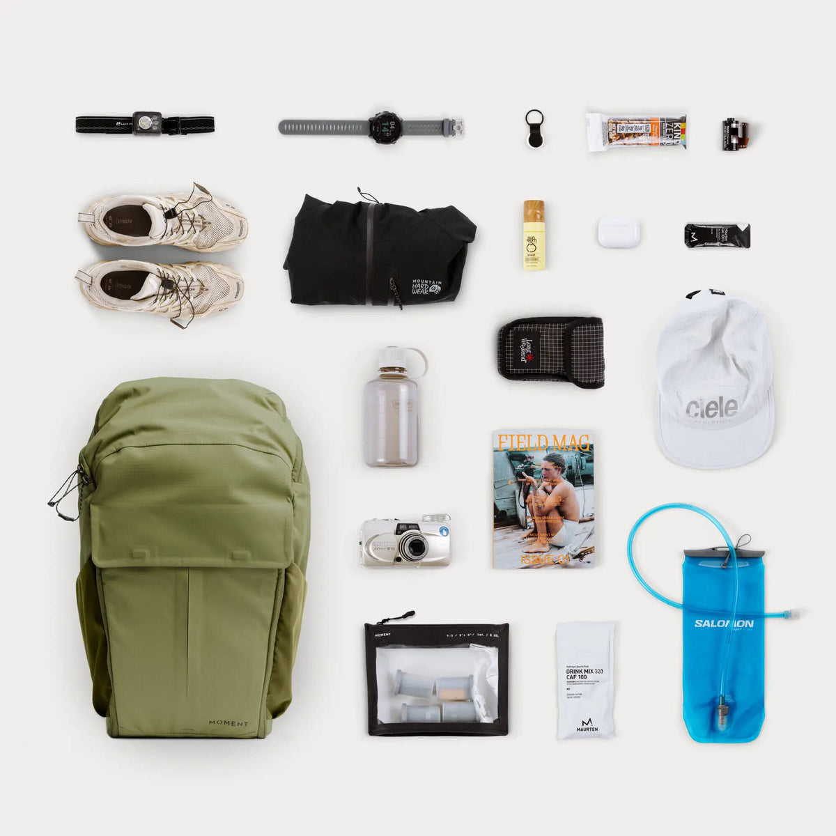 Mochila Moment Sequence (Verde Moss, 23L) - contenido de la caja