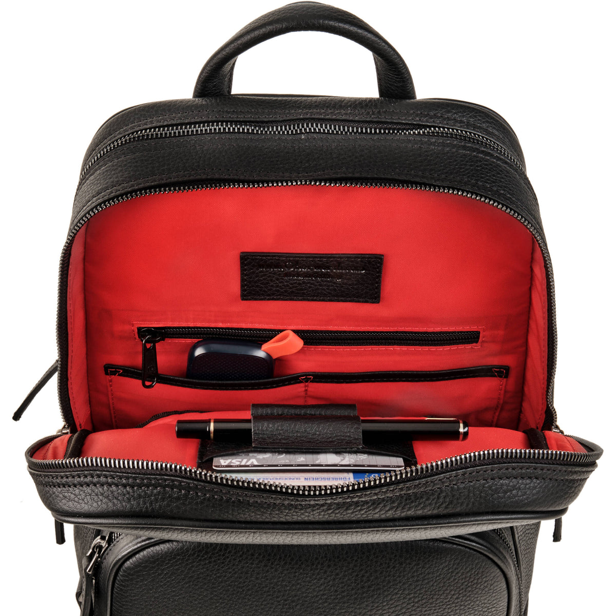 Mochila Oberwerth Q (Full-Grain Leather, Negro) - detalle