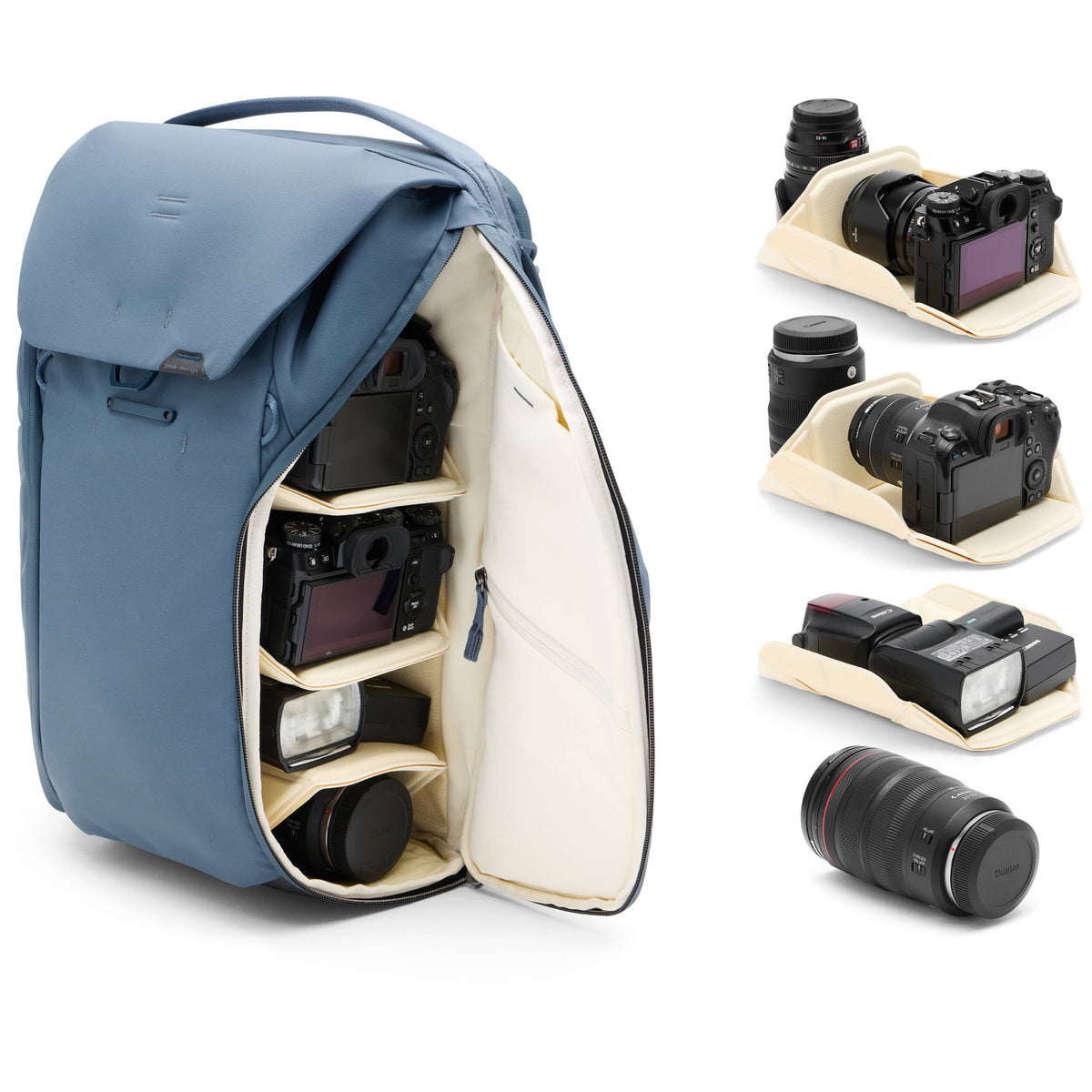 Mochila Peak Design Everyday (Ocean, 30L) - puertos y conexiones