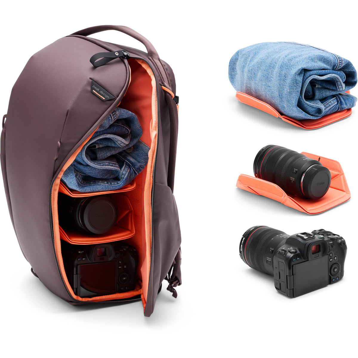 Mochila Peak Design Everyday Zip (Eclipse Purple, 20L) - vista lateral