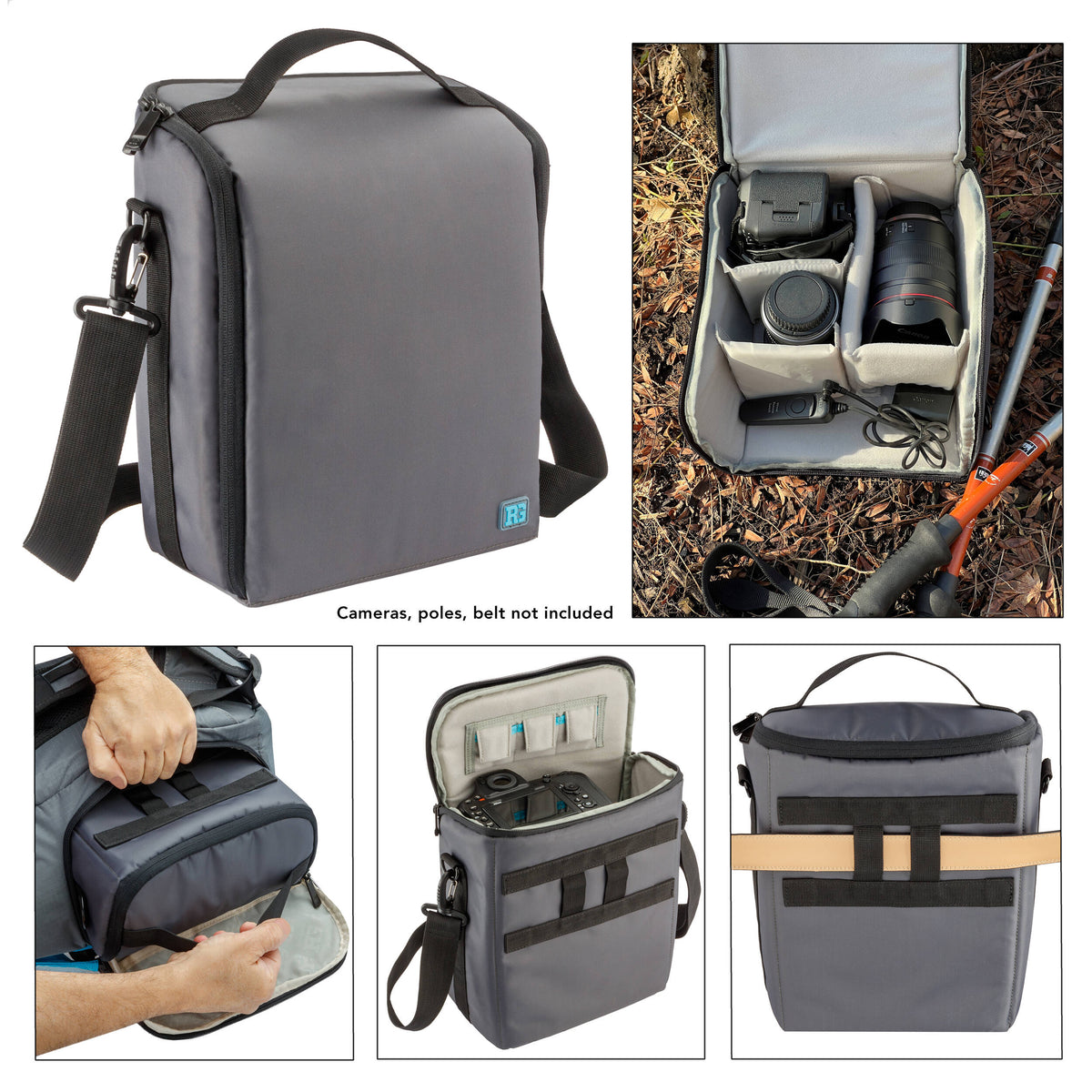 Mochila Ruggard FotoTrek Hiking Photo (Azul, 30L) - en uso