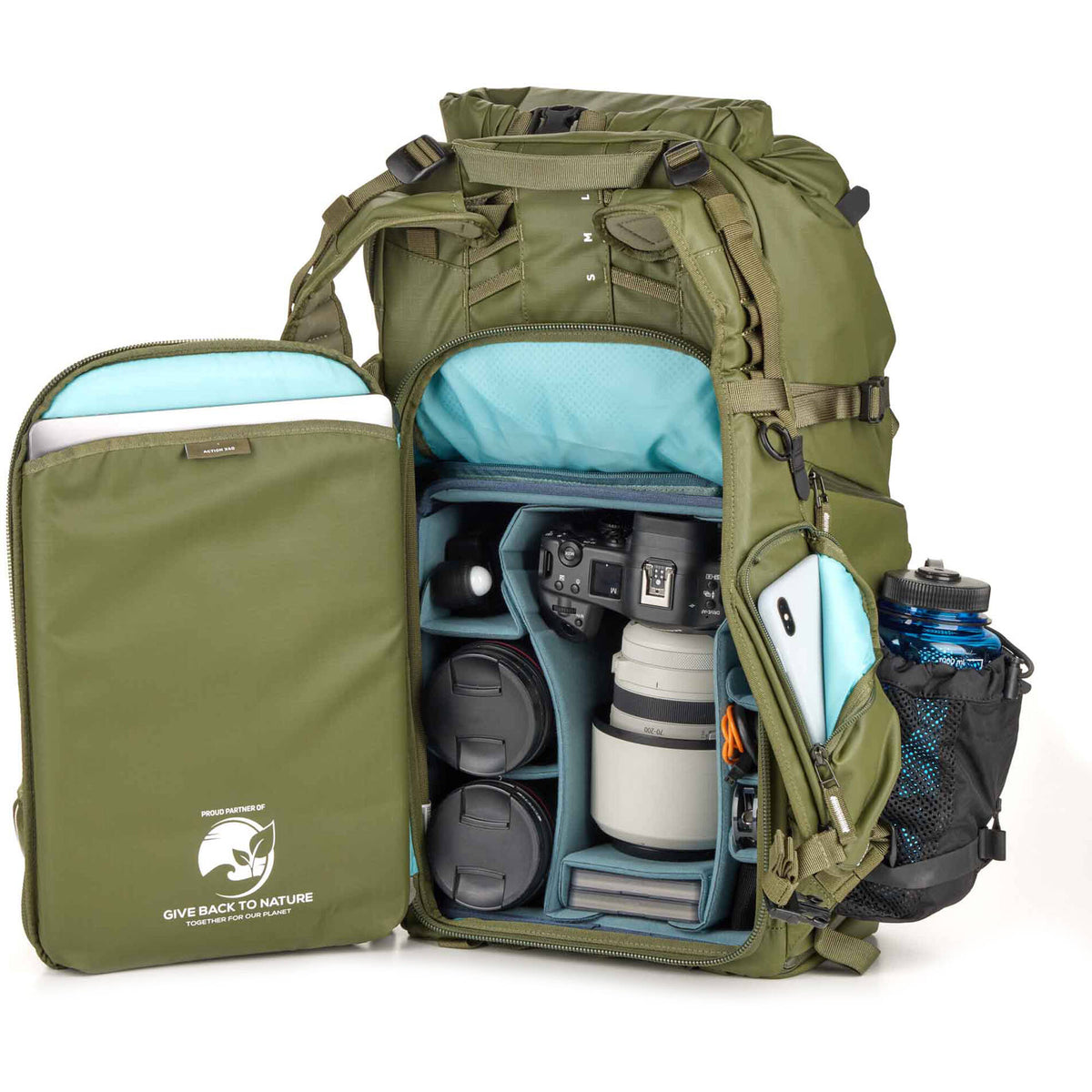 Mochila Shimoda Designs Action X40 V2 Starter Kit (Army Verde, 40L) - vista frontal