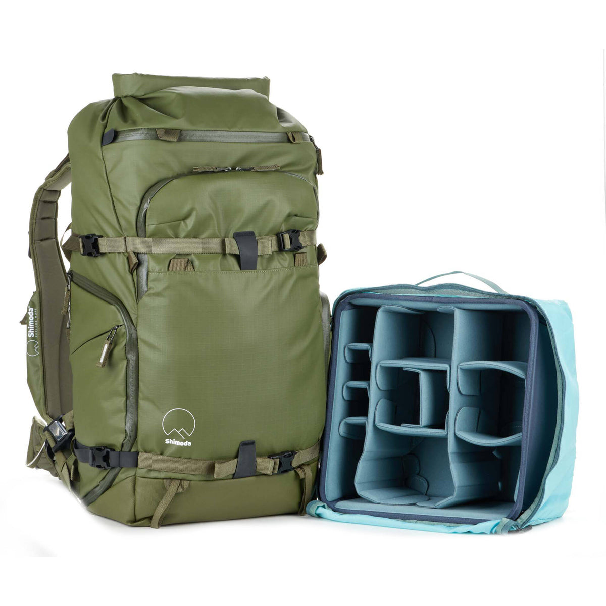 Mochila Shimoda Designs Action X40 V2 Starter Kit (Army Verde, 40L) - vista trasera