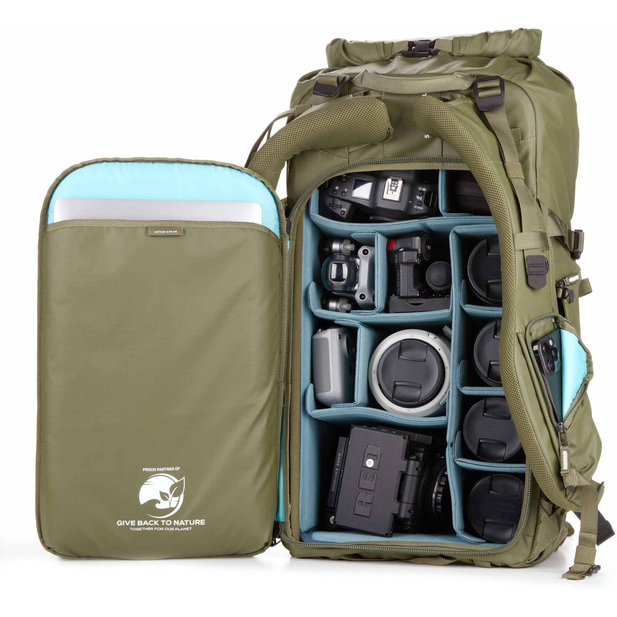 Mochila Shimoda Designs Action X70 HD (Army Verde) - puertos y conexiones