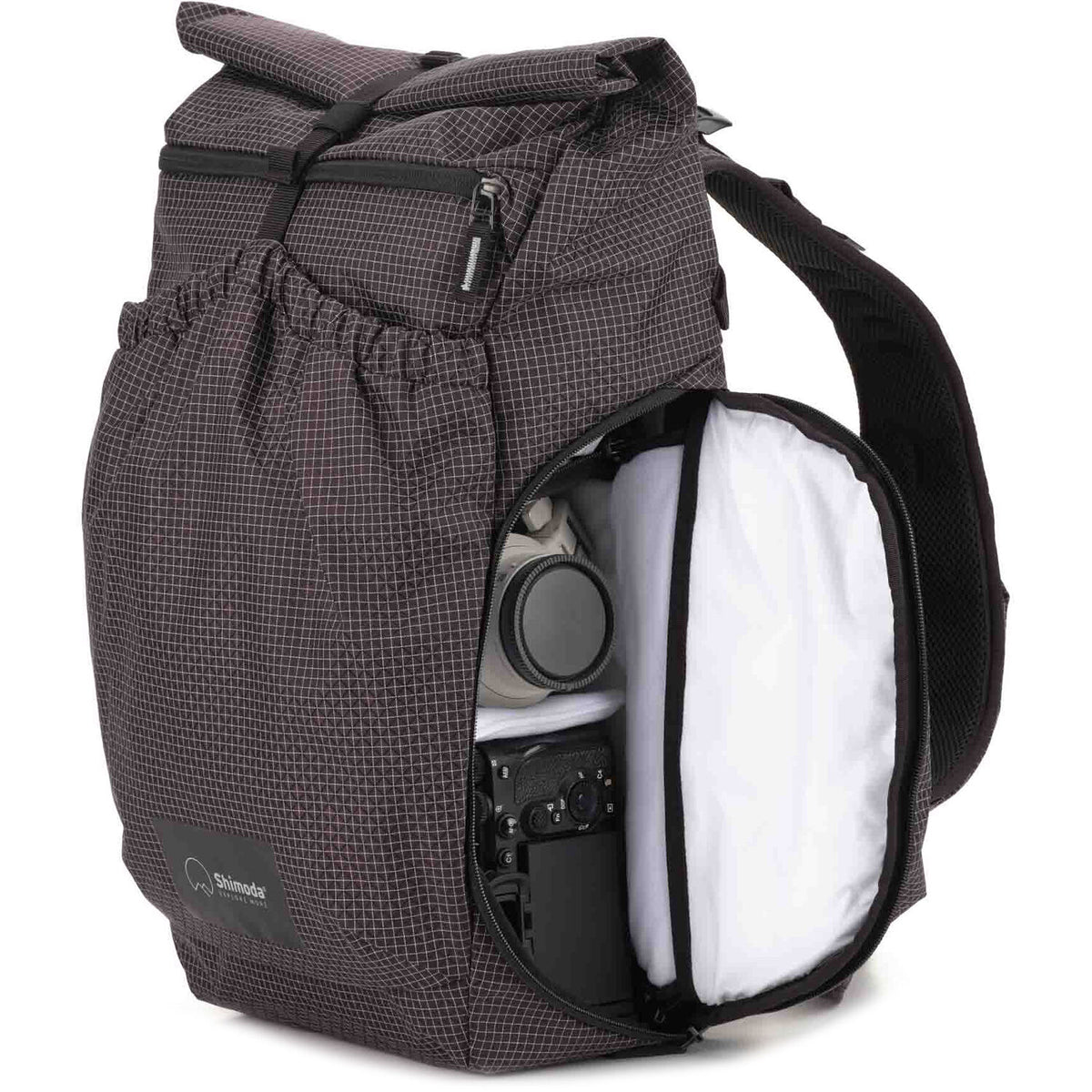 Mochila Shimoda Designs Side Lite 22 (Negro/Blanco) - vista frontal
