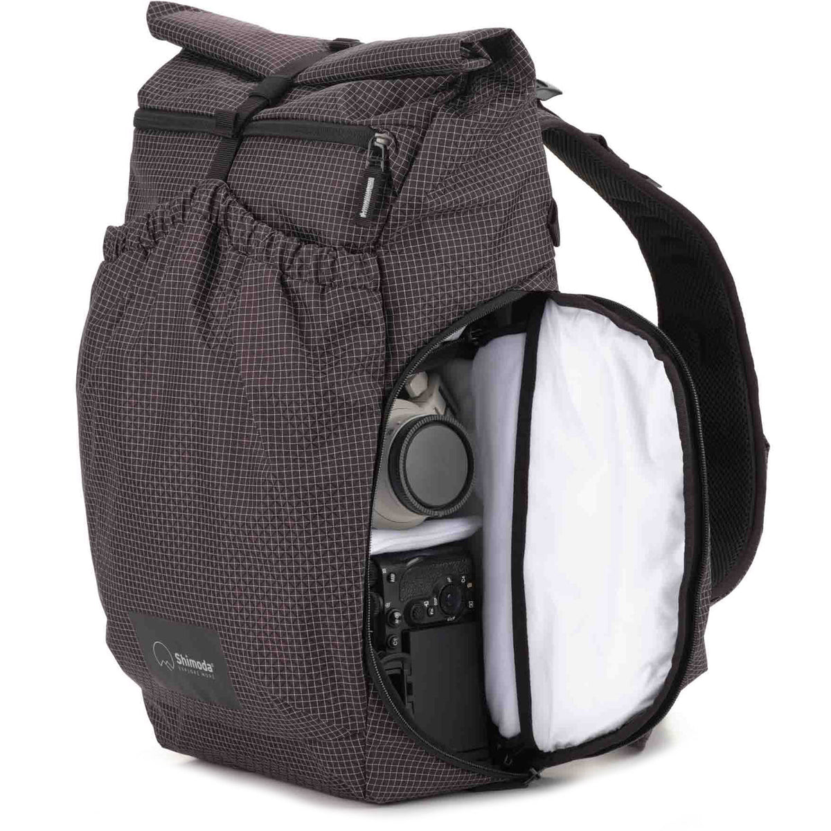 Mochila Shimoda Designs Side Lite 22 Starter Kit (Negro/Blanco) - vista trasera