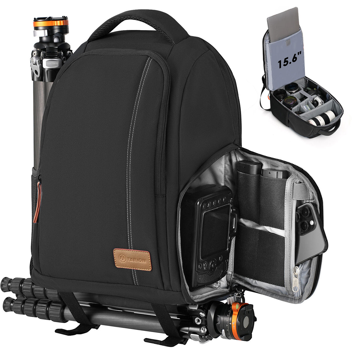 Mochila TARION TB-04 (Negro, 15L) - vista frontal