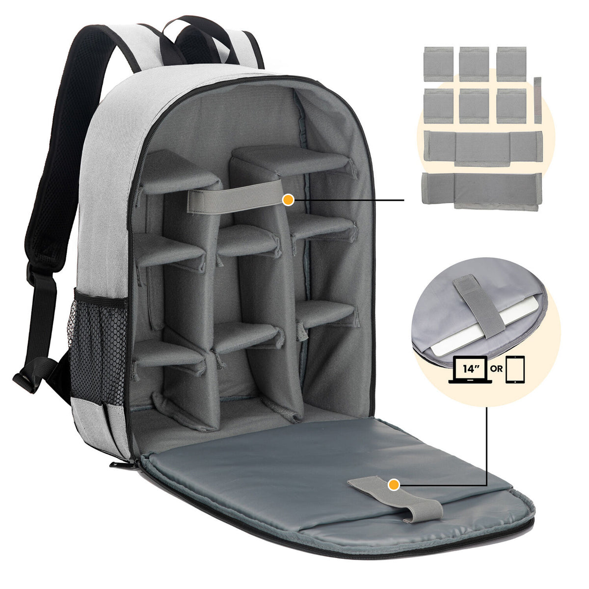 Mochila TARION TB-M (Gris) - vista frontal