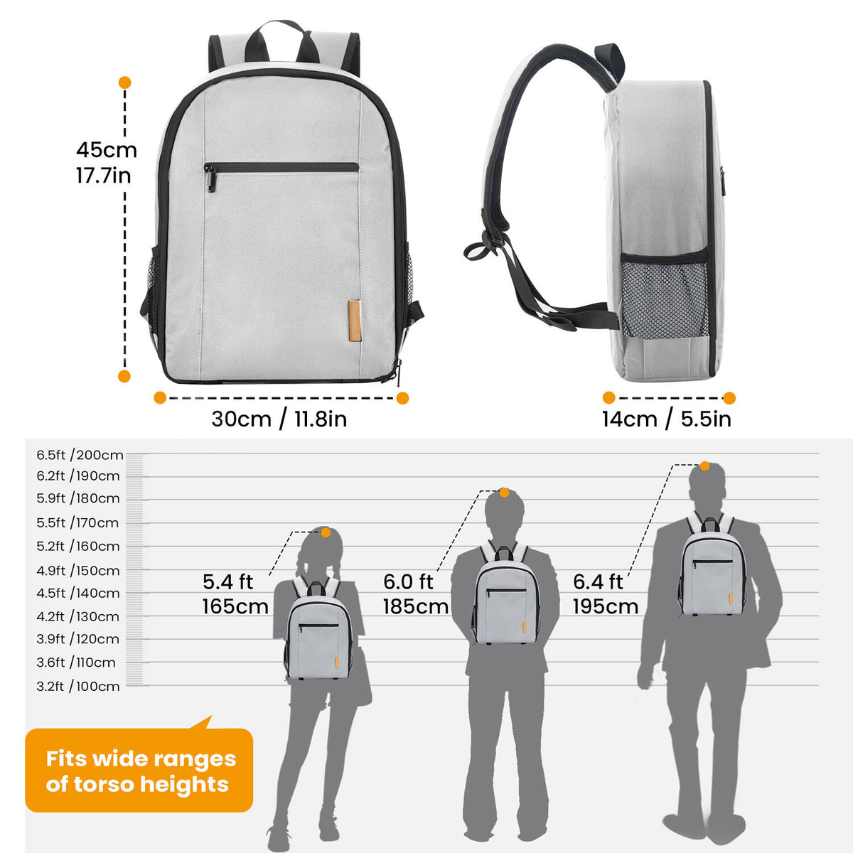 Mochila TARION TB-M (Gris) - contenido de la caja