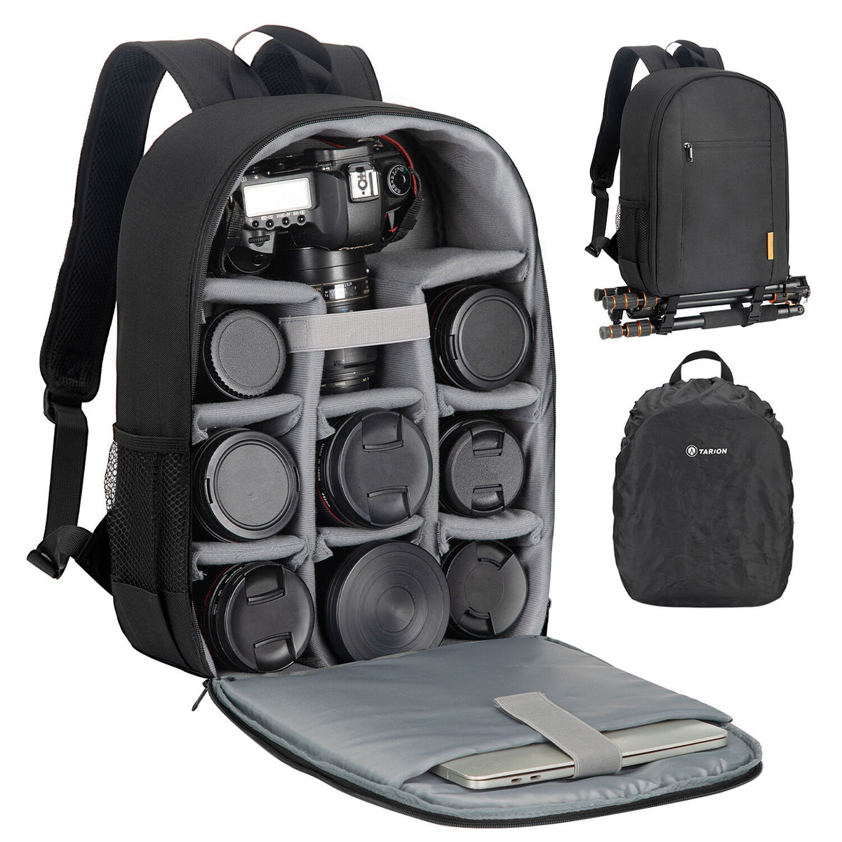 Mochila TARION TB-M (Negro) - vista trasera