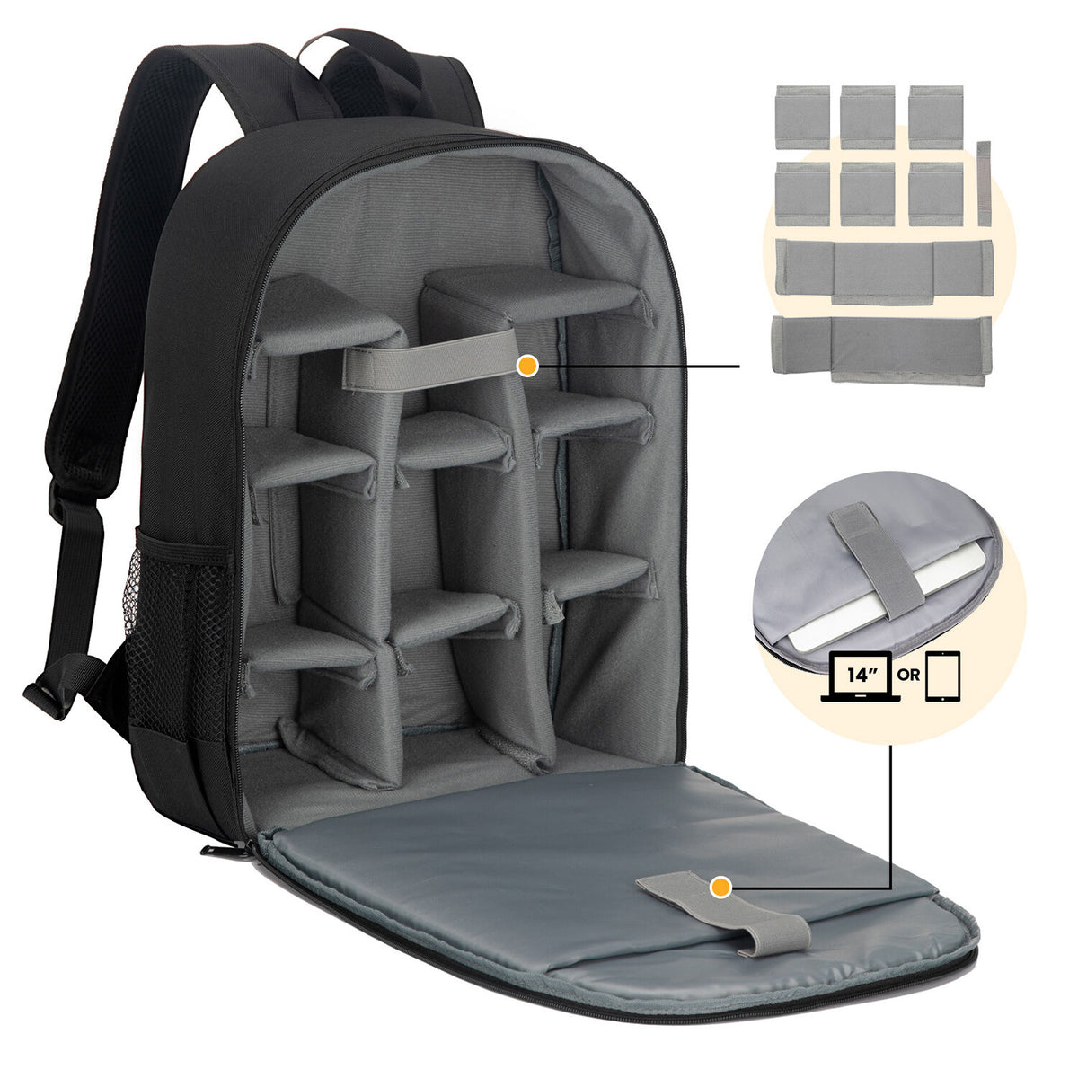 Mochila TARION TB-M (Negro) - detalle