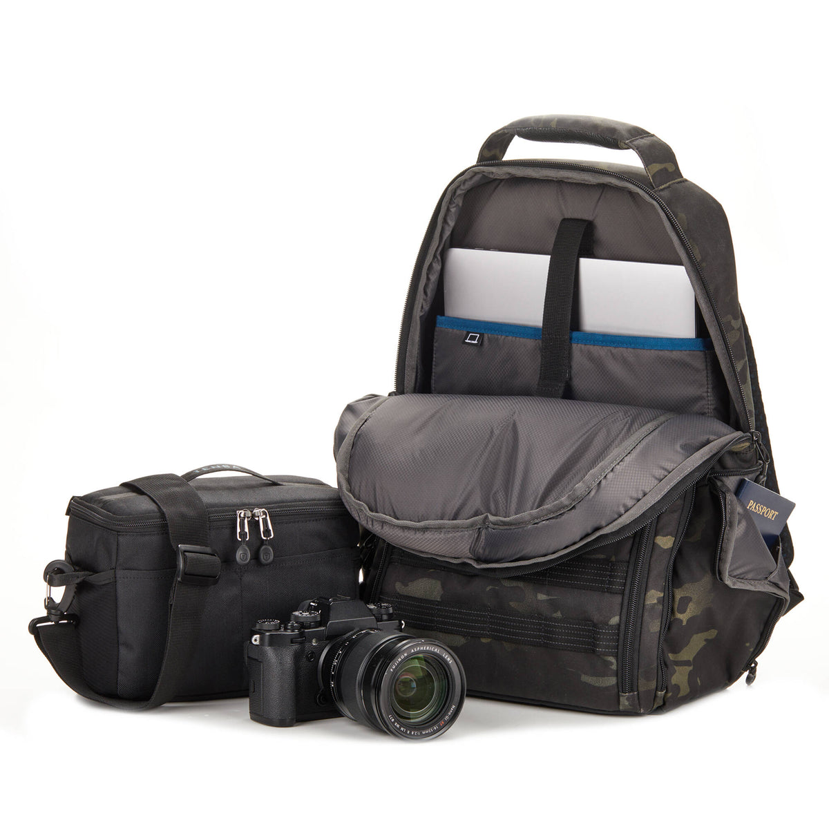 Mochila Tenba Axis V2 16L Road Warrior (MultiCam Negro) - vista lateral