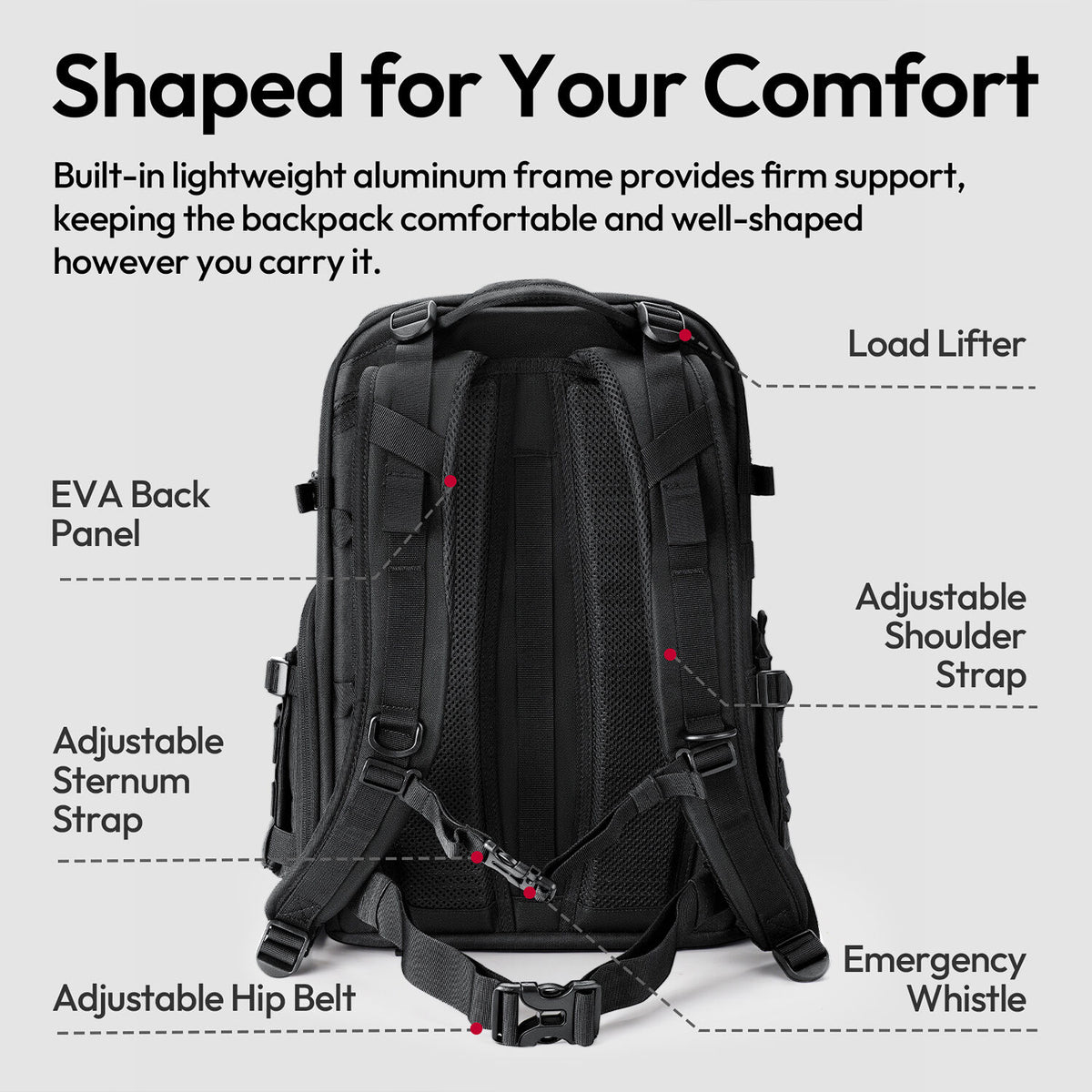 Mochila Ulanzi BC007 Tactical (28L) - vista trasera