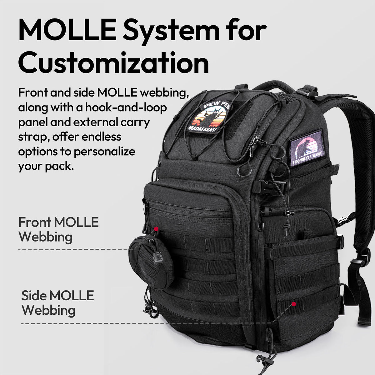 Mochila Ulanzi BC007 Tactical (28L) - vista lateral